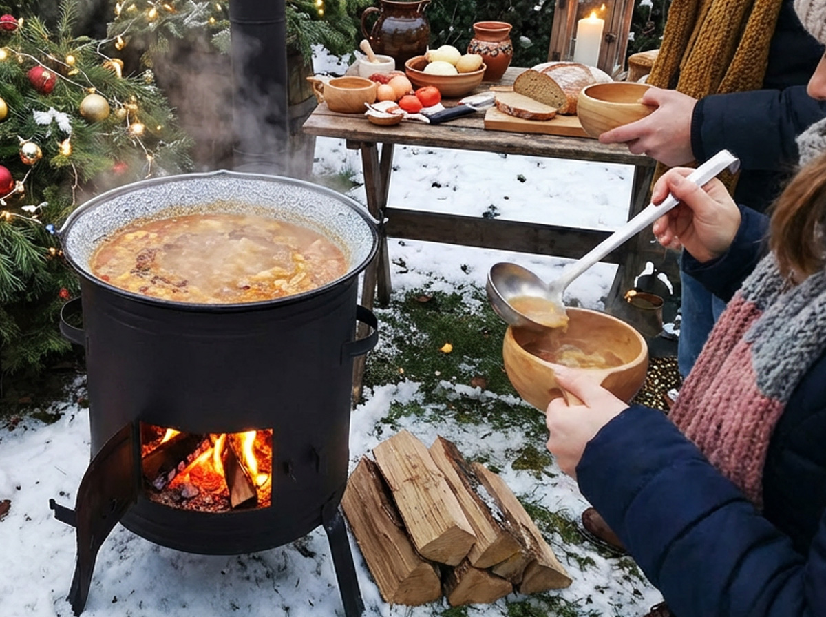 Kapustnica v kotlíku - tradičný recept, ktorý prevoňá celý dvor